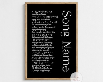 Personalized Song Lyrics Print, Custom Romantic Typography Wall Art, P-145