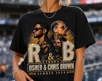 R&B Tour 2026 Inspired Tee, Chris Brown Shirt, Usher Tee, Usher and Chris Brown Shirt, Breezy Tee, Vintage Style Graphic Tee