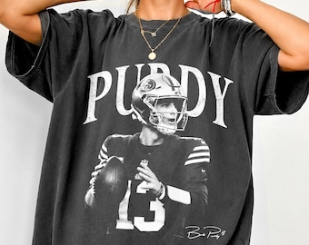 Brock Purdy Football Tee, Vintage 49ers Graphic Shirt, Game Day Fan Gift, San Francisco Football
