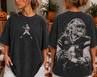 Dak Prescott Shirt, Dallas Cowboys #4 Vintage Football Tee, Two Sided Dak Prescott Graphic Shirt, Cowboys Fan Gift