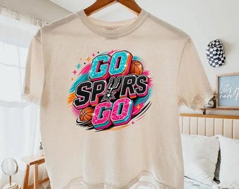 San Antonio Basketball Shirt, Spurs Inspired Graphic Tee, Vintage Texas Basketball T-Shirt, Go Spurs Go Shirt, Game Day Sports Fan Tee