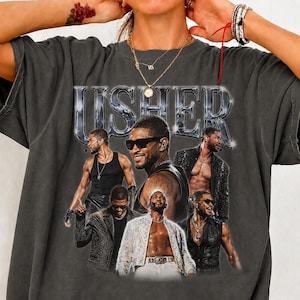 Usher Tour Tee, Vintage Concert Shirt, R&B Music Lover Gift, 90s Style Graphic Tee
