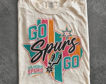 Vintage Go Spurs Go Comfort Colors Shirt, San Antonio Basketball Fan Tee, Spurs Game Day Shirt, Retro Basketball Team Spirit Gift
