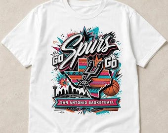 San Antonio Basketball Shirt, Spurs Inspired Graphic Tee, Vintage Texas Basketball T-Shirt, Go Spurs Go Shirt, Game Day Sports Fan Tee