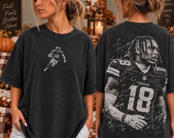 Justin Jefferson Football Shirt, Vintage Game Day Graphic Tee, Minnesota Vikings Fan Gift