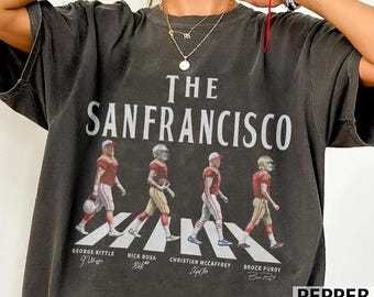 San Francisco Walking Road Football Shirt, Brock Purdy Funny Football Shirt, Christian McCaffrey Game Day Football Tee