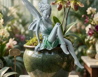 Flower Fairy Garden Statue, Resin Fairy Sculpture, Whimsical Outdoor Decor, Fairy Garden Ornament, Patio Yard Fairy Art
