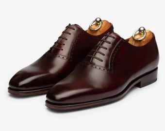 Luxe bordeauxrode oxford geklede schoenen