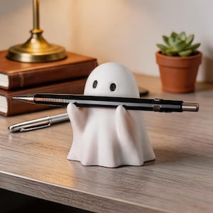 Ghost Pen Holder Single Pen Stand Cute Ghost Desk Decor Birthday Gift Cute Gift Halloween Gift