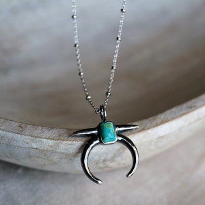 Naja Sterling Silver Pendant Necklace December Birthstone Genuine Turquoise jewelry Native America Jewelry For Women unique gift