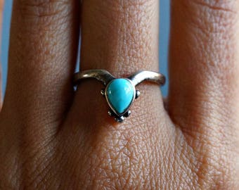 Aenea Sterling Silver Ring Turquoise Ring Boho Ring Bohemian Jewelry