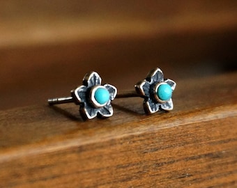 Plumeria Flower Earrings, 925 Silver Earrings, Turquoise Earrings, Boho Earrings, Bridal Jewelry, Anniversary Gift, Birthday Gift