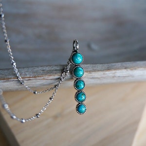 Ilaria Silver Necklace, Layer Necklace, Turquoise Necklace, Dainty Necklace, Birthstone necklace, Anniversary gift, Turquoise jewelry