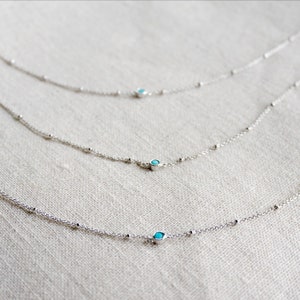 Avena Turquoise Necklace, Choker Necklace, Sterling Silver Necklace, Layered Necklace, Turquoise Jewelry, Birthday Gift, Anniversary Gift