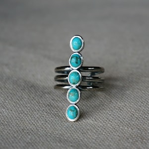 Kachada Turquoise Ring Sterling Silver Gift for women December birthstone Turquoise Jewelry Native America 925 ring Anniversary gift for her