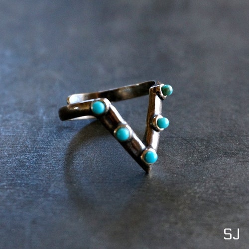 Crown Turquoise + SS Ring