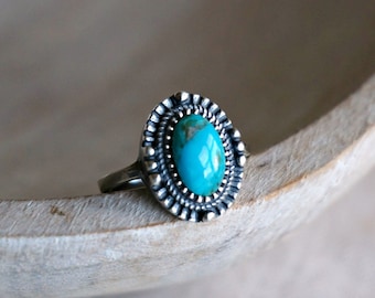 Riley Turquoise Ring Sterling Silver jewelry Gift for women December birthstone Turquoise Jewelry Native American 925 ring Anniversary gift