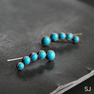 Ilaria Silver Earrings, Turquoise Earrings, Boho Earrings, Birthstone earrings, Post Earrings, Turquoise Jewelry
