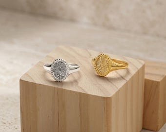 Anillo personalizado con huella dactilar