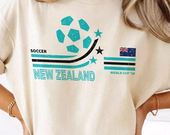Retro New Zealand Soccer World 2026 Comfort Colors Shirt, 2026 Soccer Fan Shirt, Gift For Fan Fathers Day