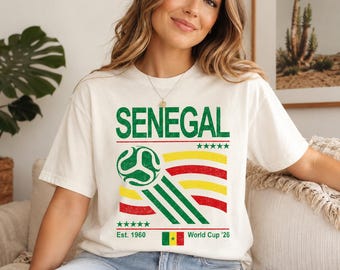Senegal  Soccer T-Shirt, Retro 90s Flag, World Cup 2026, Football Fan Gift