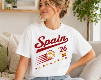 Vintage Spain Soccer Comfort Colors Shirt, 90s Spain Tee Football Team World Cup 2026 Sweatshirt