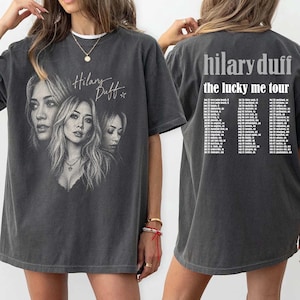 Maglietta del Lucky Me Tour 2026 di Hilary Duff, maglietta per fan delle celebrità, regalo per concerti musicali