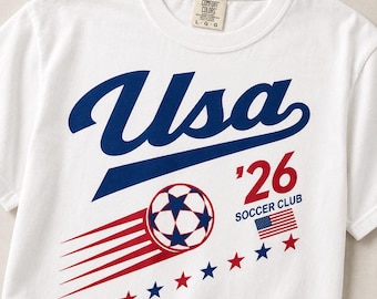 Vintage USA Soccer Comfort Colors Shirt, 90s Usa Tee Football Team World Cup 2026 Sweatshirt
