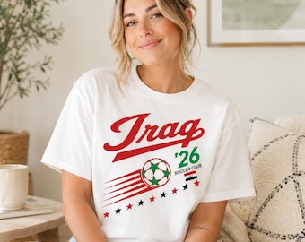 Vintage Iraq Soccer Comfort Colors Shirt, 90s Iraq Tee Football Team World Cup 2026 Sweatshirt