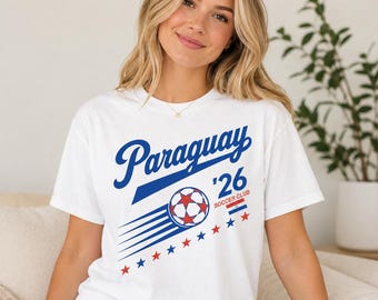Vintage Paraguay Soccer Comfort Colors Shirt, 90s Paraguay Tee Football Team World Cup 2026 Sweatshirt