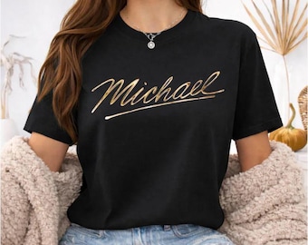 Michael Jackson Movie Tee | Michael Jackson Tribute Shirt Gold Script