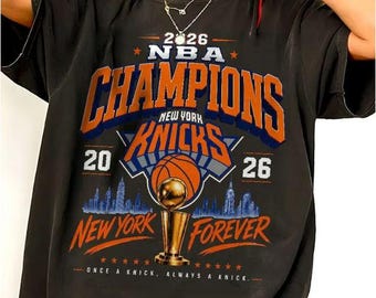Camiseta vintage de los Knicks campeones de 2026, camiseta retro de los campeones de baloncesto de Nueva York, camiseta deportiva vintage, regalo para el aficionado al campeonato.