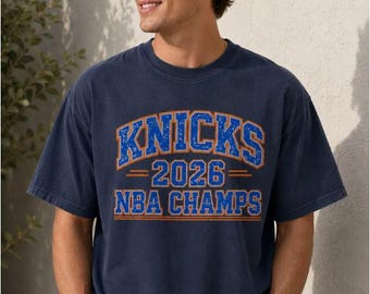 New York Knicks 2026 NBA Champs Varsity Graphic Tee, New York Basketball Shirt, Retro NYC Hoops Tee