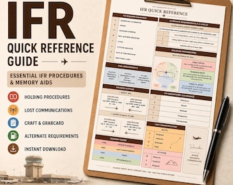 IFR Quick Reference Guide | Instant Download