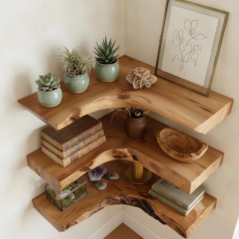 Exposed Wood Shelf - Etsy