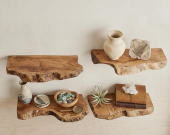 Live Edge Floating Shelves, Rustic Wood Wall Shelf, Handmade Floating Shelves, Natural Wood Shelves, natural edge shelf