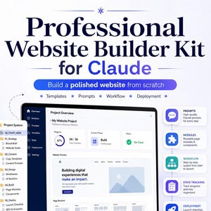 Claude AI Website Builder Kit, Professional Workflow, Prompt Templates (Digital Download)