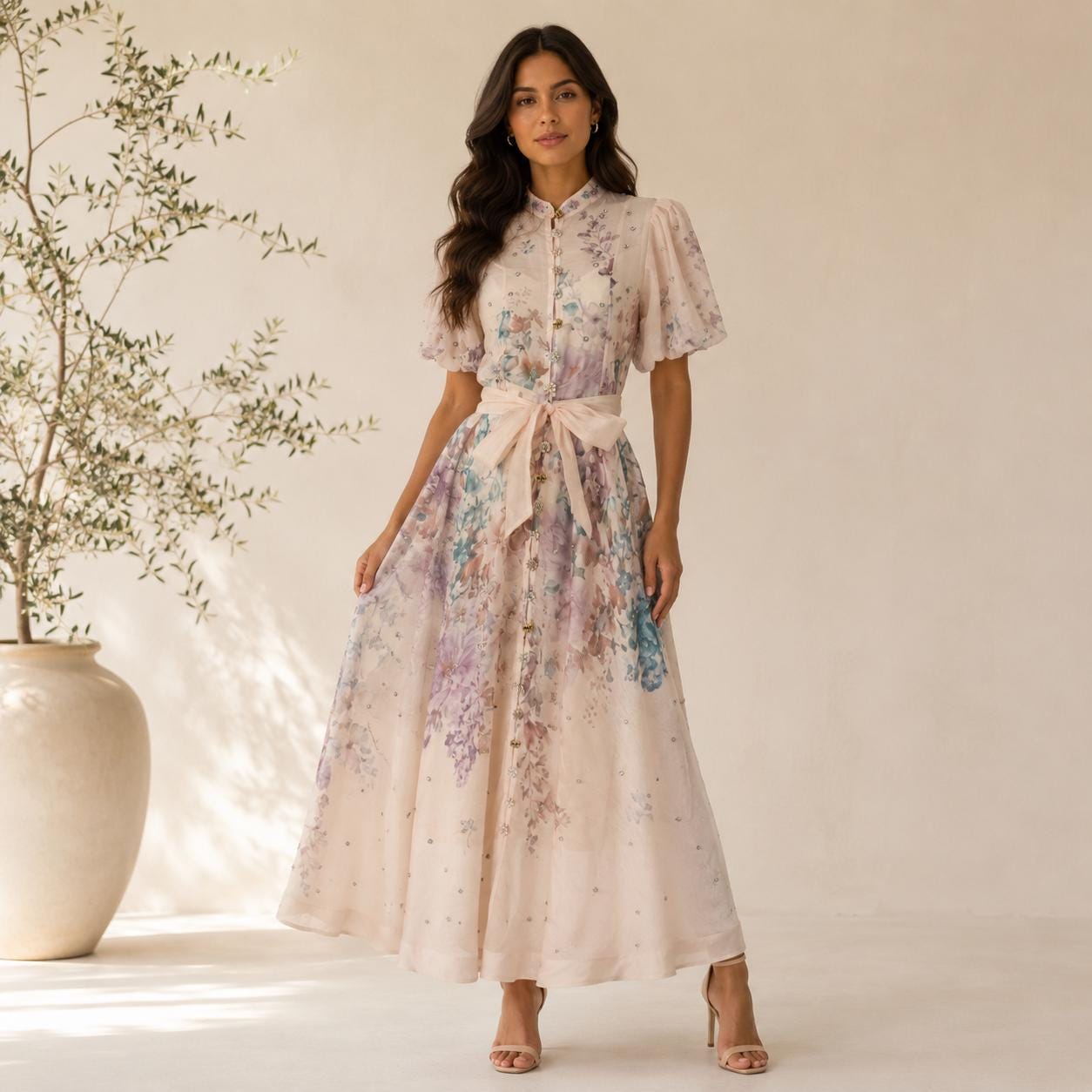 Chiffon Floral Maxi Dress
