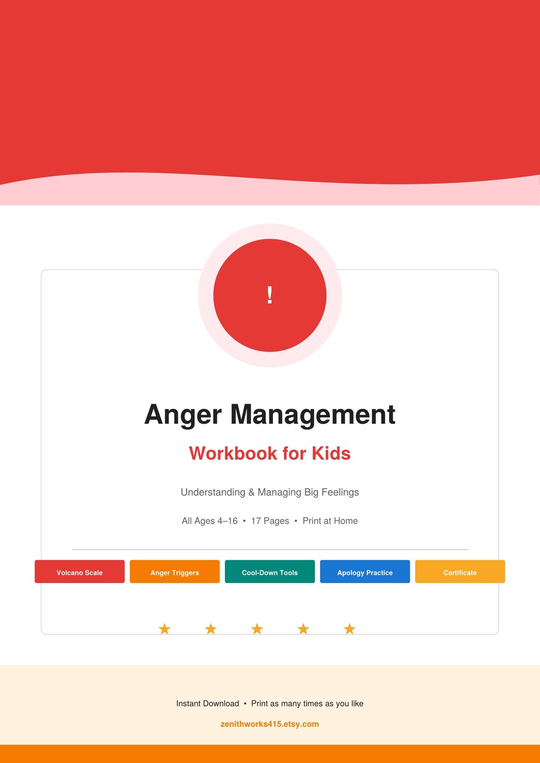Anger Management Workbook for Kids | Anger Worksheets Printable | Cool ...