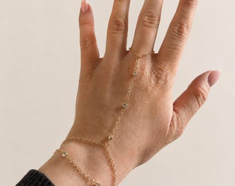 Chaîne de main acier inox et strass