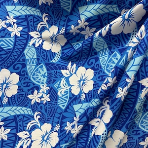 Polynesian/ Hawaiian Print 58" Width 100% Cotton Poplin 4 COLORS AVAILABLE