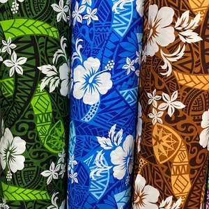 Polynesian/ Hawaiian Tribal Print 100% Cotton image 1