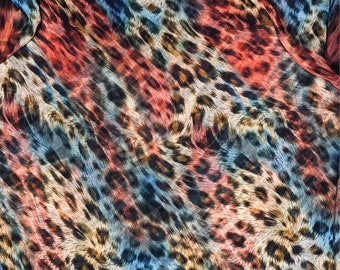 Cheetah/ Animal Spot Printed Sheer Woven Polyester Chiffon Fabric By The Yard