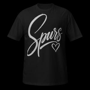 Spurs shirt, Heart T-Shirt, Basketball Fan Gift, Cute Sports Lover Graphic Tee, Minimalist Game Day Shirt, san antonio spurs shirt, spur image 9