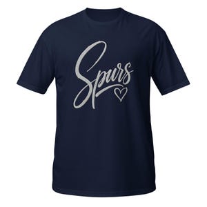 Spurs Heart T-Shirt, Cute Basketball Fan Gift, San Antonio Sports Lover Graphic Tee, Sparkle Script Shirt