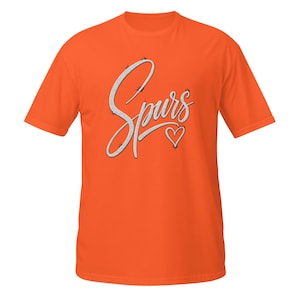 Spurs Heart T-Shirt, Cute Basketball Fan Gift, San Antonio Sports Lover Graphic Tee, Sparkle Script Shirt