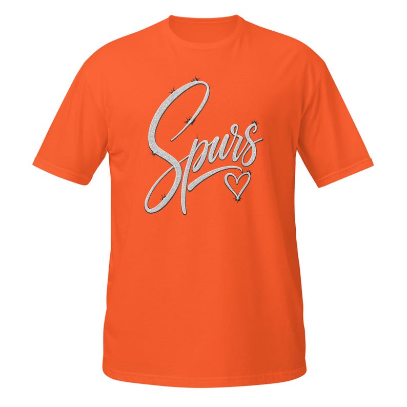 Spurs Heart T-Shirt, Cute Basketball Fan Gift, San Antonio Sports Lover Graphic Tee, Sparkle Script Shirt