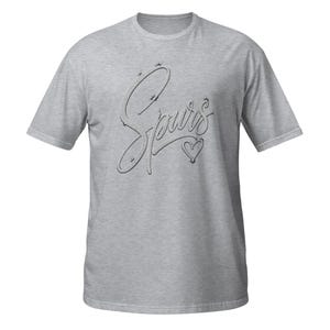 Spurs Heart T-Shirt, Cute Basketball Fan Gift, San Antonio Sports Lover Graphic Tee, Sparkle Script Shirt
