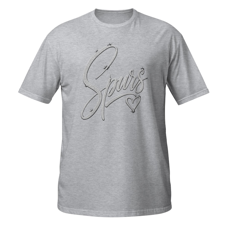 Spurs Heart T-Shirt, Cute Basketball Fan Gift, San Antonio Sports Lover Graphic Tee, Sparkle Script Shirt