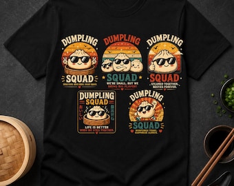 Shirt knoedel, grappig grafisch T-shirt Aziatisch eten, retro vintage foodie T-shirt, leuk dim sum cadeau, T-shirt Chinees eten liefhebber, uniseks T-shirt